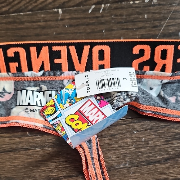 Avengers Themed Black and Orange Thong - Picture 3 of 3